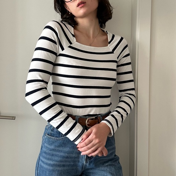 FRENCH CONNECTION long sleeve striped top - Picture 4 of 7